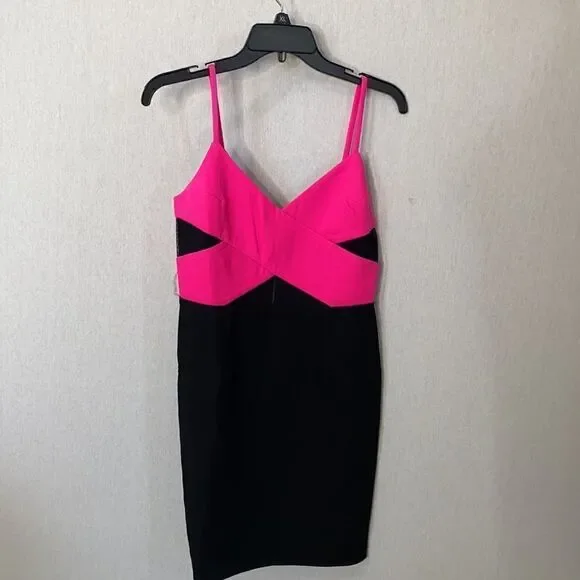 Lucy Paris Women’s Fuchsia and Black Size Small Mini Dress. New With Tags. NWT - Picture 3 of 11